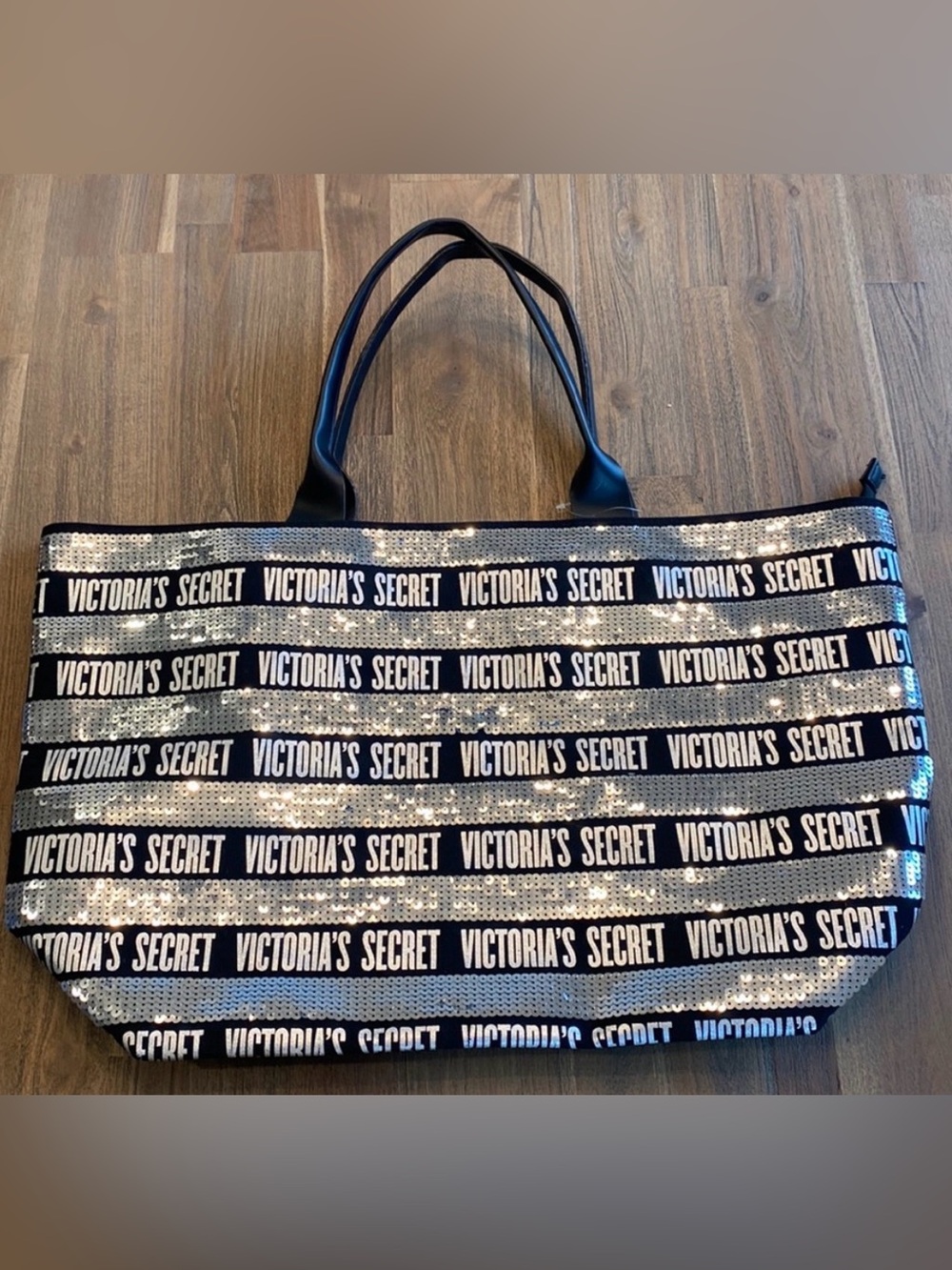 Victoria's Secret Silver Sequin Tote Bag